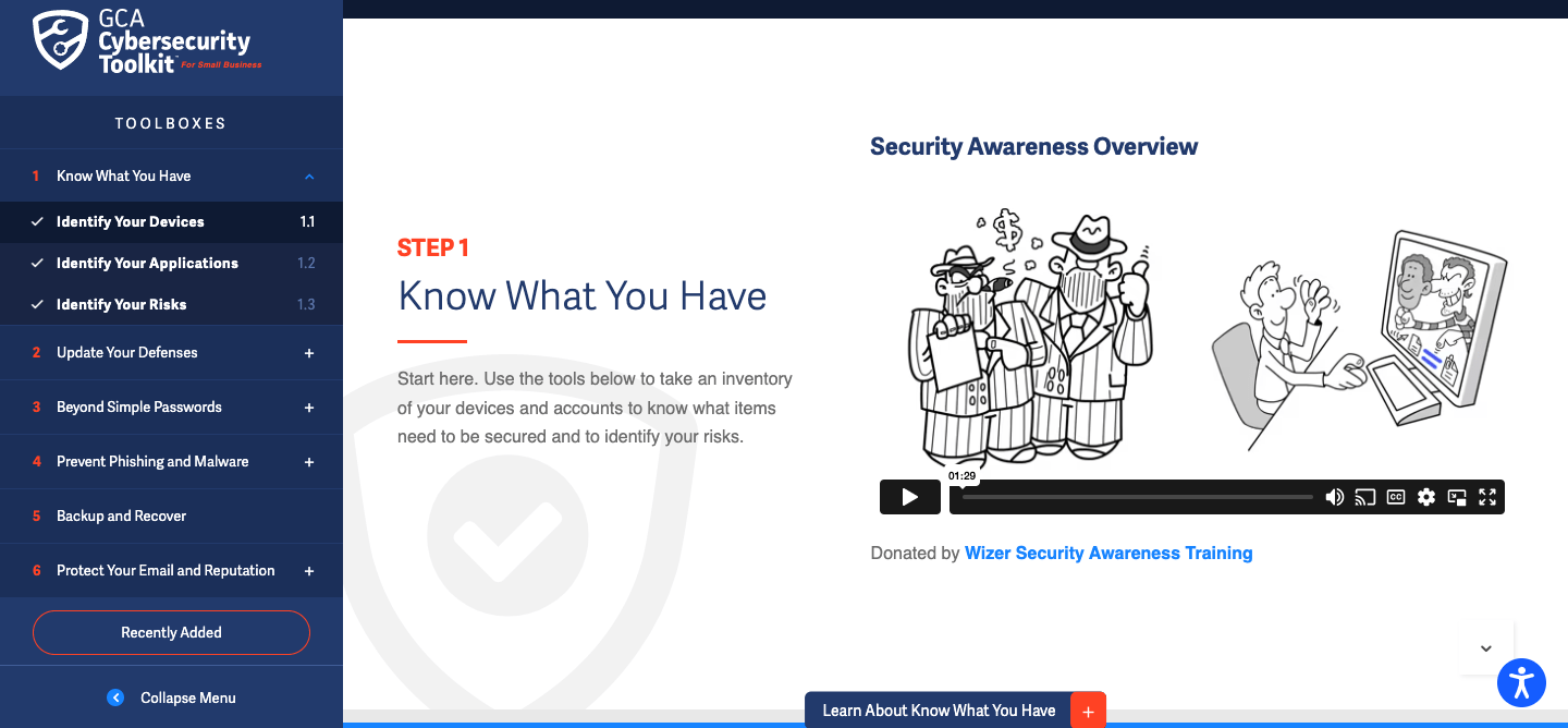 Cyber security screen