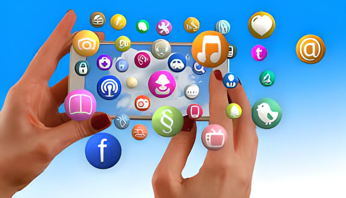 social media icons on a phone