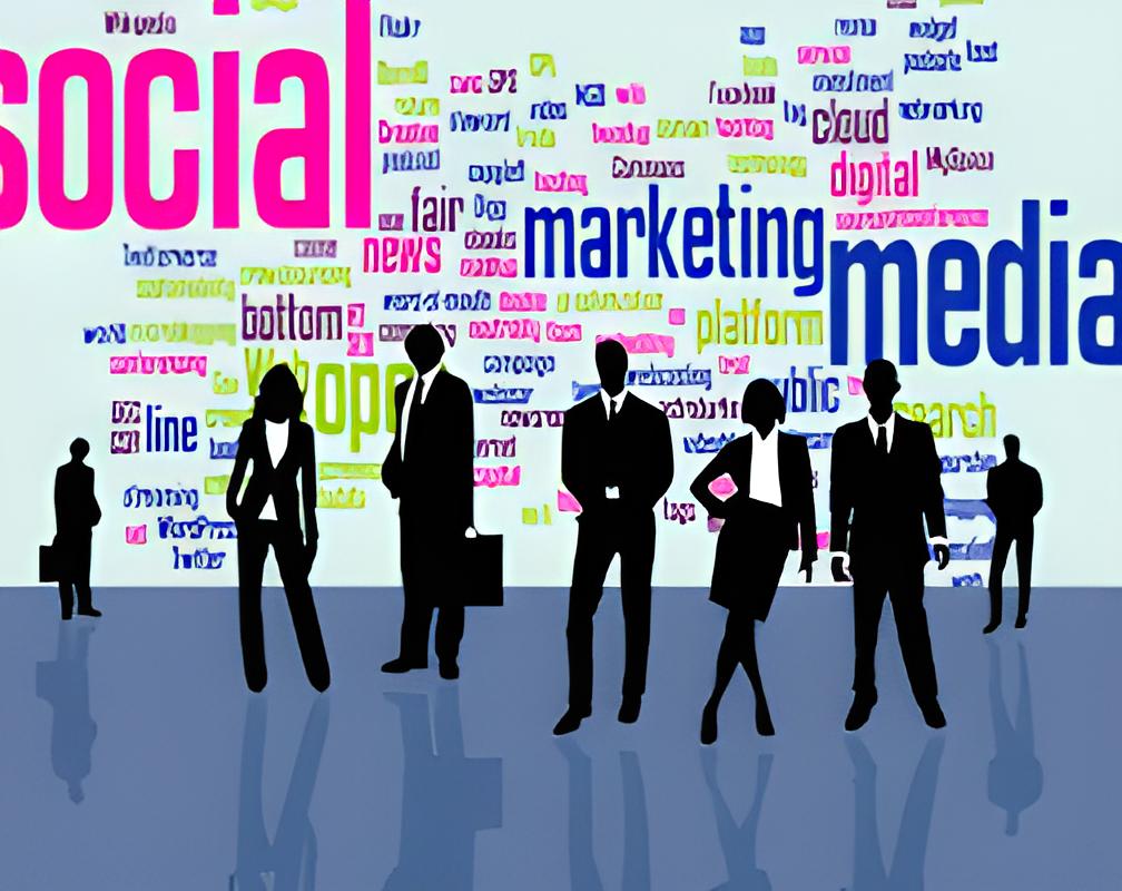 social media wall with silhouettes