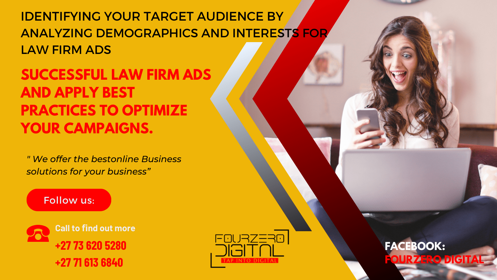 Identifying your target audience by analyzing demographics and interest for law firms .